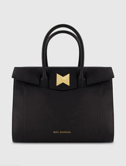 Large Leather Briefcase Bag With Gold Hardware